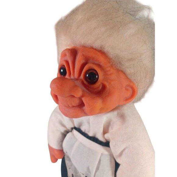 Vintage 1977 Large 14" Thomas Dam Denmark Grandma Grandpa Trolls Set Of 2 1970s - Picture 7 of 10